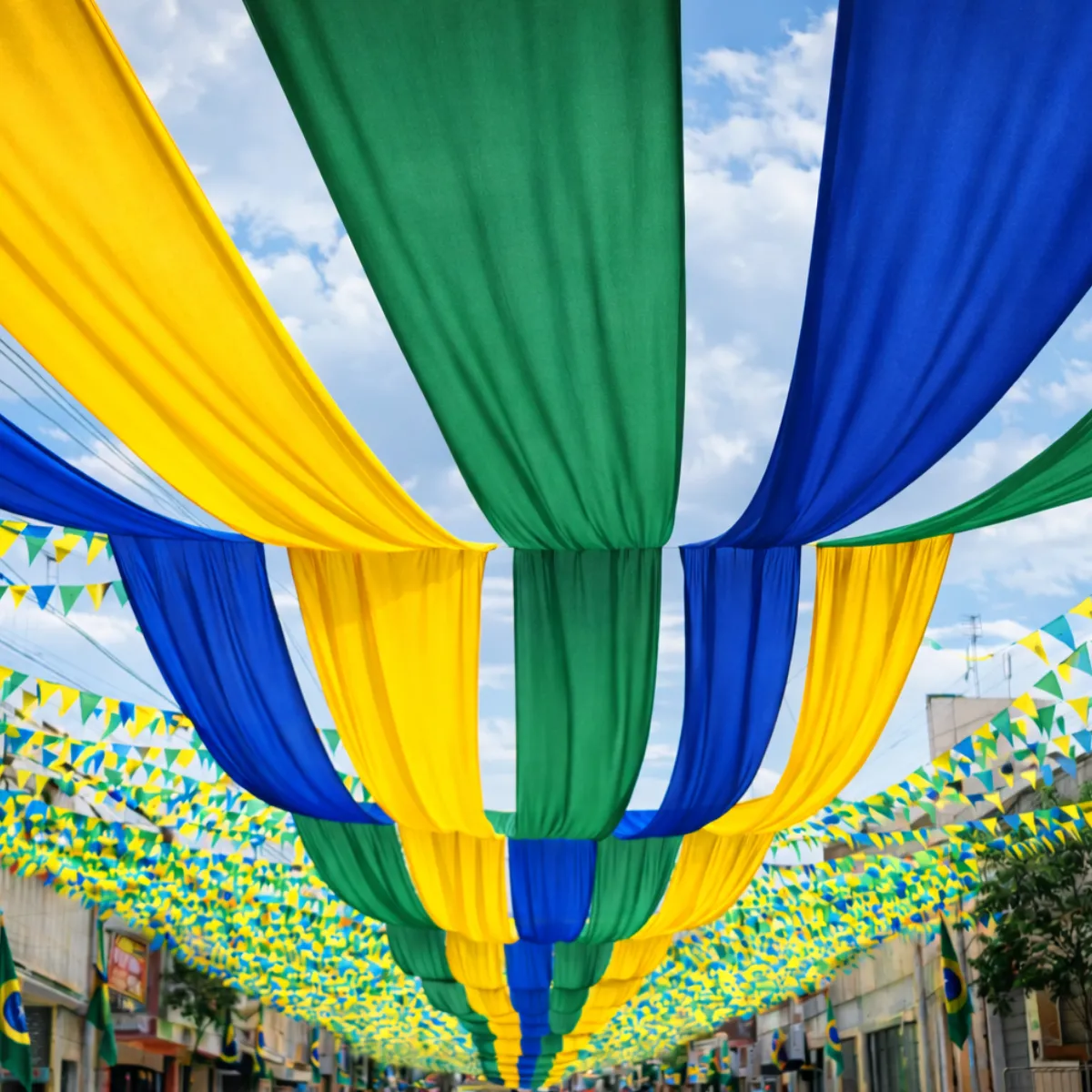 tecidos nas cores da bandeira para decorar ambientes